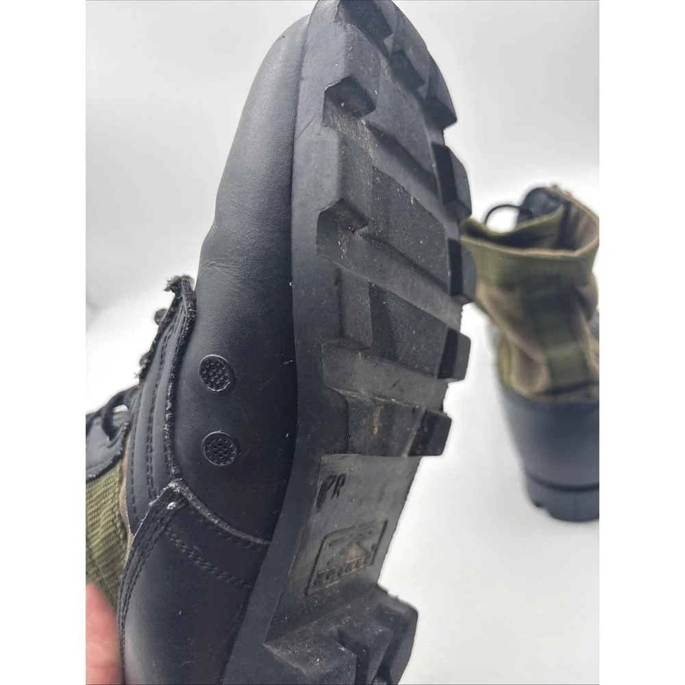 Rothco Military Jungle Boots Mens Combat Black Leather Olive Canvas 7R